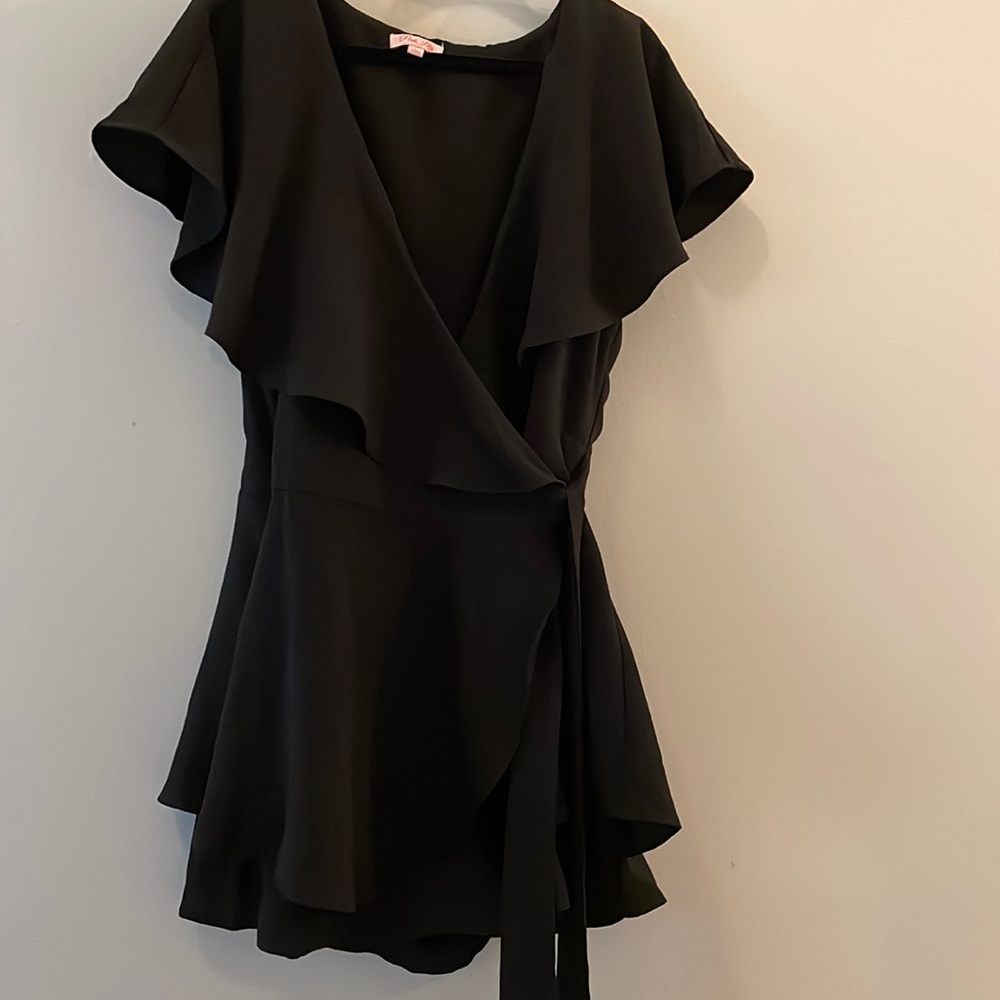 black wrap romper
